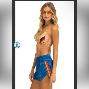 Aviator Nation High Rise 5 Stripe Nylon Jogger Short